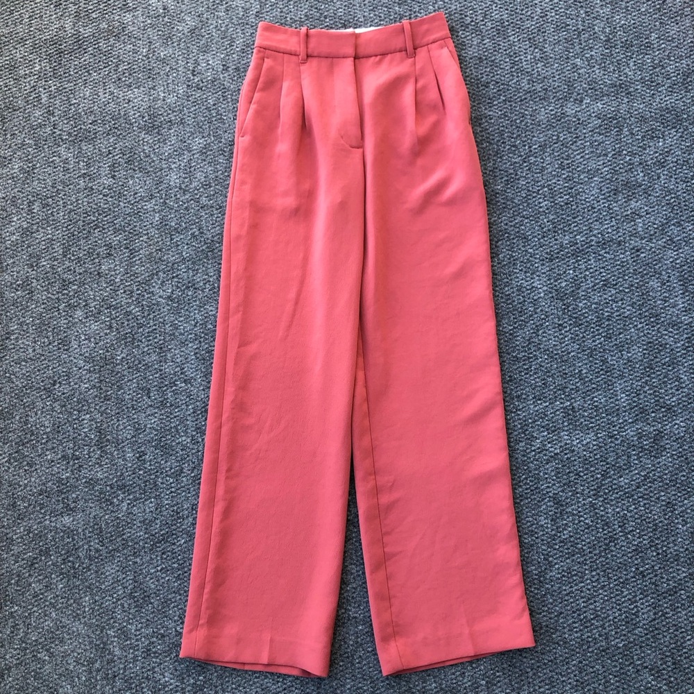 Wilfred effortless pant size 0 in color warm sienna red high rise wide leg